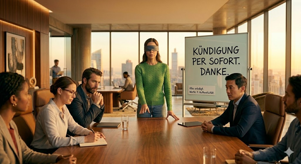 Führungskraft schreibt einen klaren Satz auf ein Whiteboard