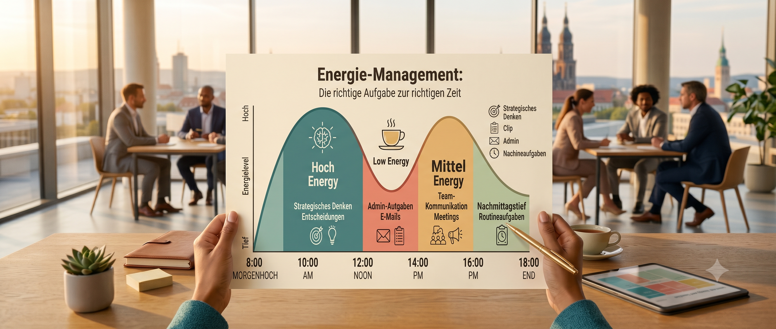 Infografik zur Energie-Kurve: Die richtige Aufgabe zur richtigen Zeit