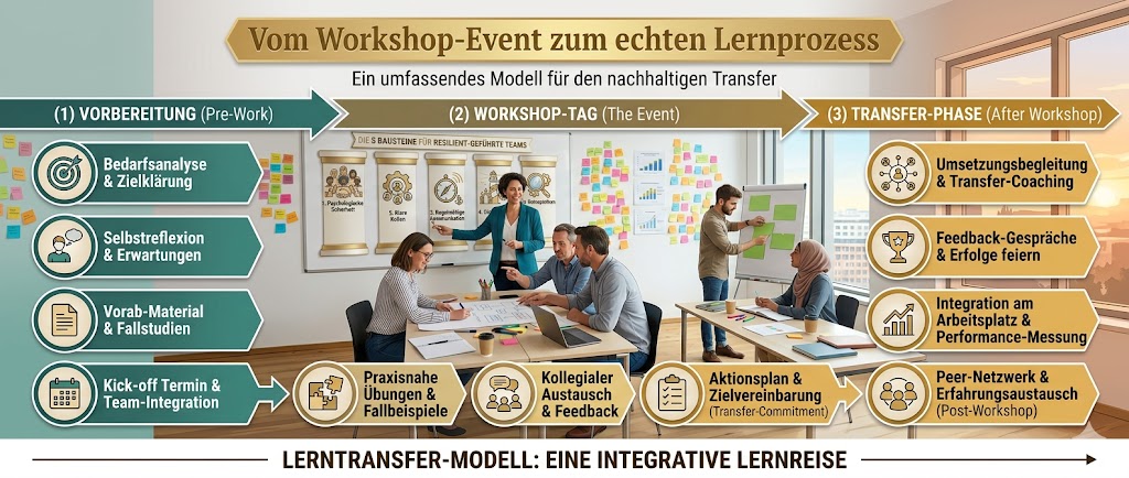 Vom Workshop-Event zum echten Lernprozess: Pre-Work, Workshop Day, Transfer Phase